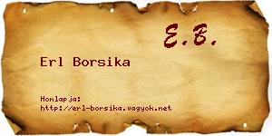 Erl Borsika névjegykártya